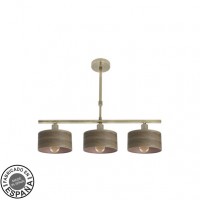 Distribuidor - Lâmpadas Diversas | Lâmpadas Modernas | LAMPARA GILDA 3XE14 CUERO/MADERA OSCURA REGX55X14 CM Ref: 190353084